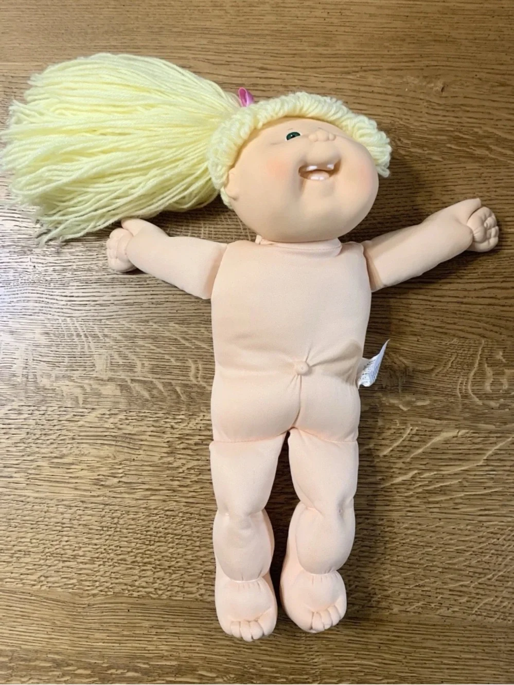 Vintage Cabbage Patch Kids Doll In Designer Line Button Dress Lemon Hair HM19